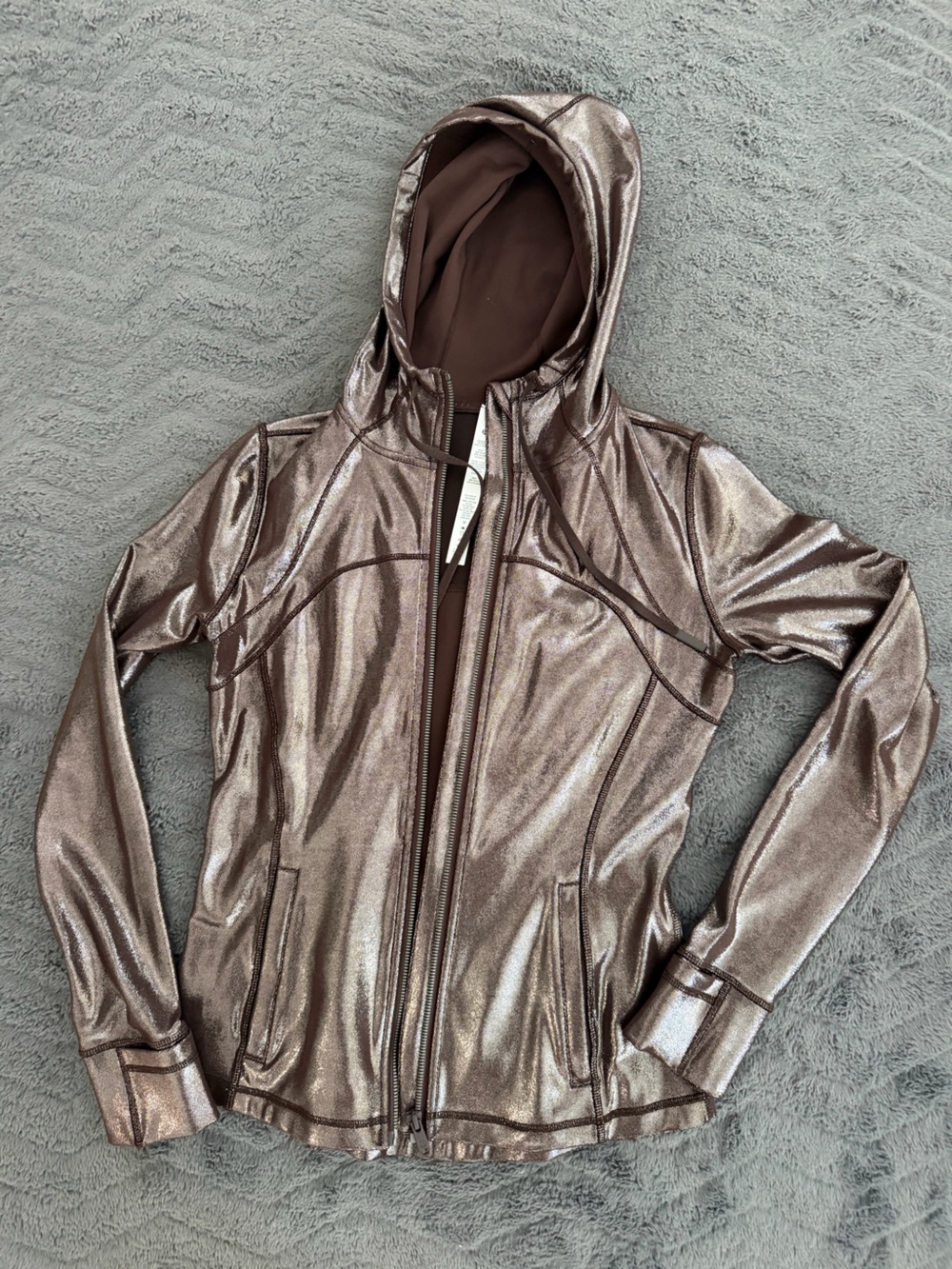 lululemon athletica define jacket Metallic Brown Zip Hoodie Jacket -8
